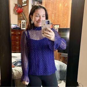 Express overlay purple blouse